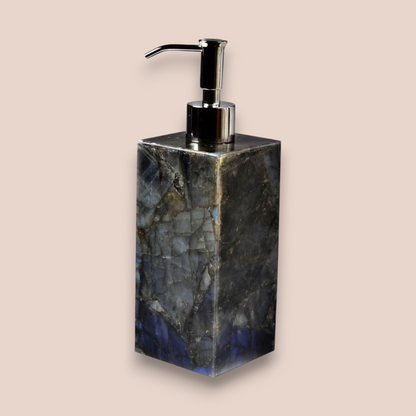 Natural Labradorite Bath Set | 7-Piece Polished Stone Vanity Collection