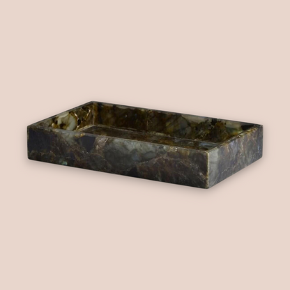 Natural Labradorite Bath Set | 7-Piece Polished Stone Vanity Collection